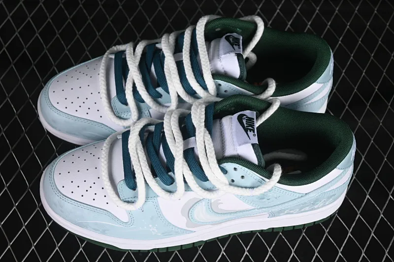 All categories Nk SB Dunk Series Nk SB Dunk Low High-end customized low-top sneakers Nike Dunk Low Spirit Snake Xiangrui Advanced deconstruction rendering white blue low-top casual sneakers DD1391-101